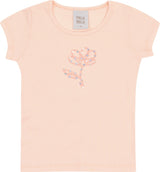 Conjunto Feminino Infantil Canelado Flor Brilho Saia