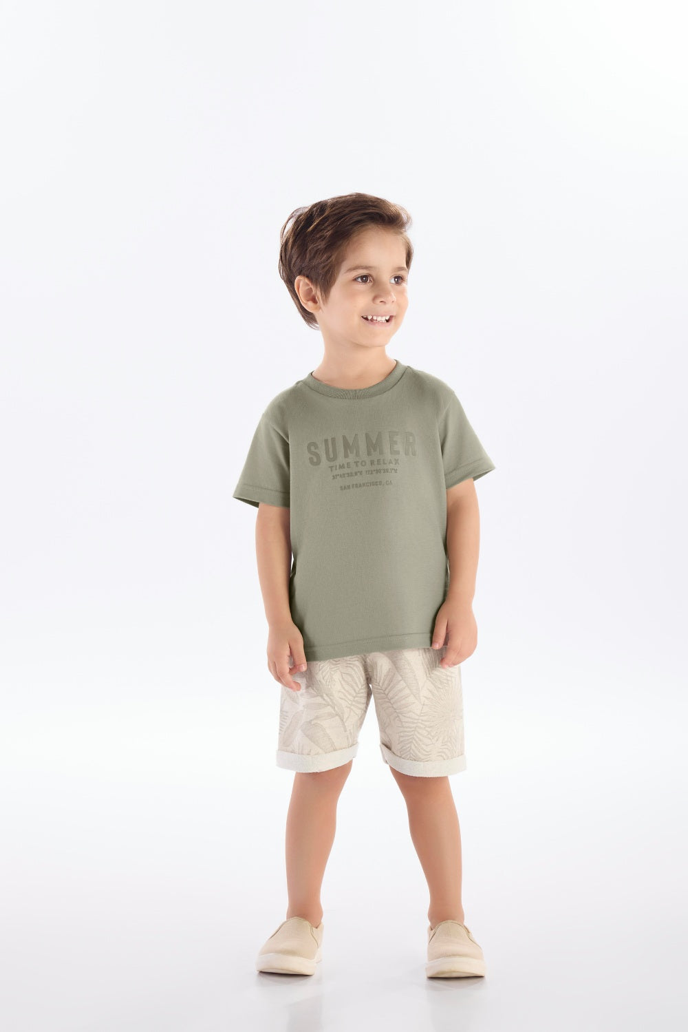 Conjunto Masculino Infantil Shorts Moletinho Summer