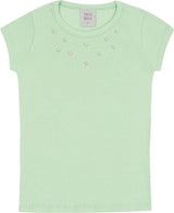 Blusa Feminina Infantil Canelada Perolas
