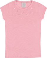 Blusa Feminina Infantil Canelada Perolas
