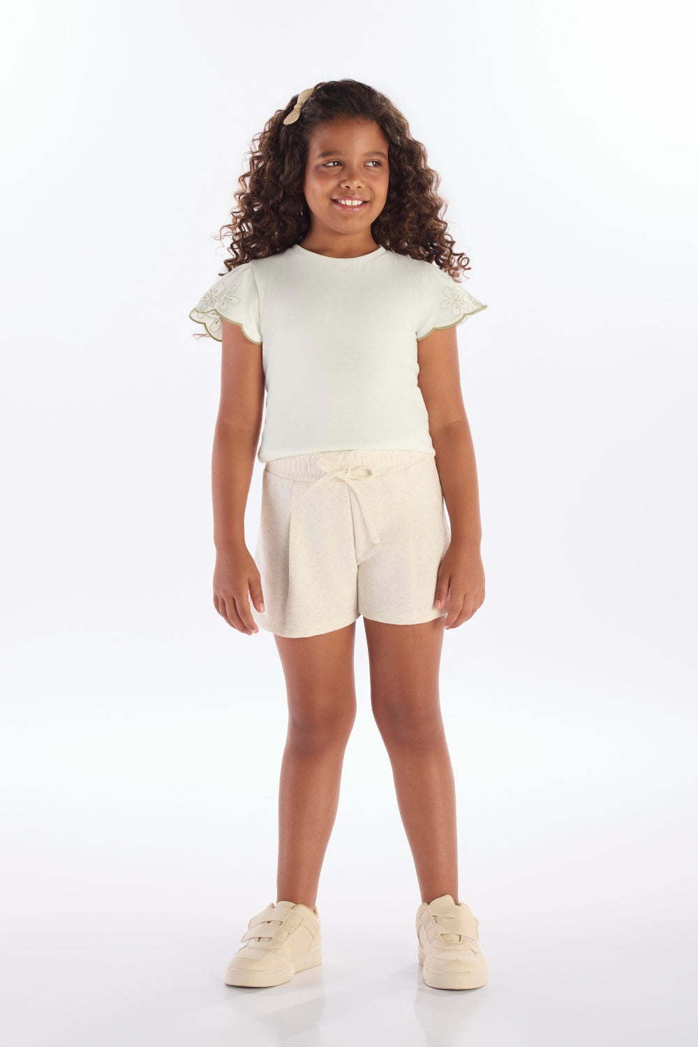 Conjunto Feminino Infantil Shorts Moletinho