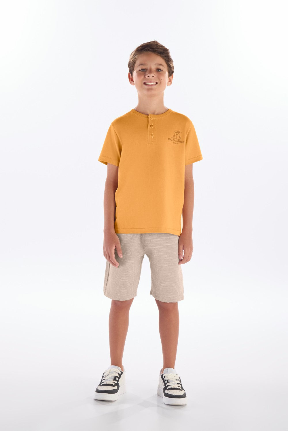Conjunto Masculino Infatil Shorts Sarja Wind e Free