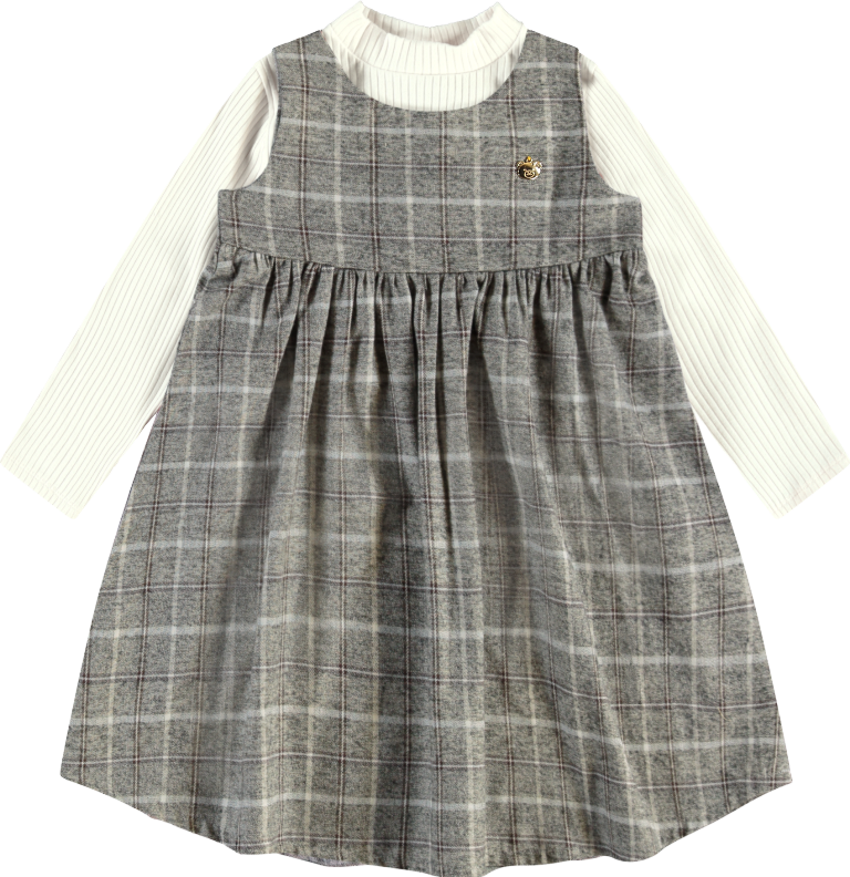 Conjunto Feminino Infantil Xadrez – Charme Clássico e Conforto para Meninas