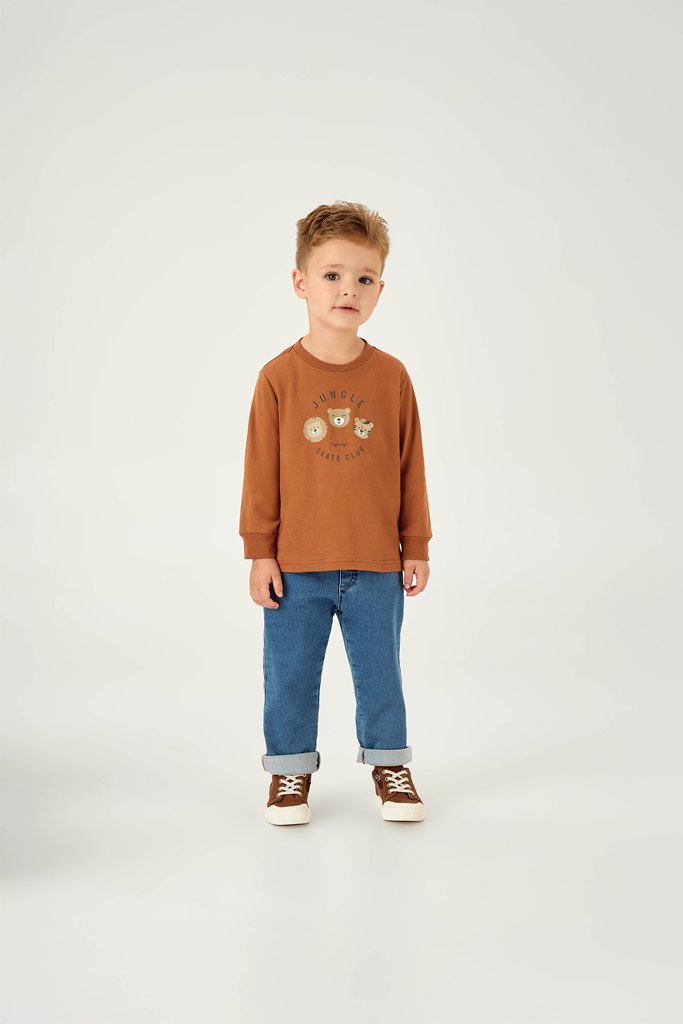 Camiseta Masculina Infantil Manga Longa Pulla Bulla – Jungle Skate Club com Estilo Divertido