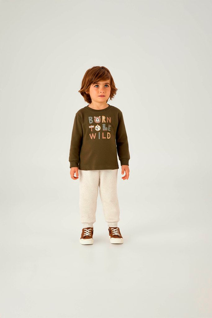 Camiseta Masculina Infantil Manga Longa Pulla Bulla – Born to Be Wild com Estilo Aventureiro