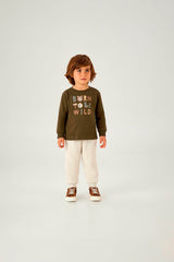 Camiseta Masculina Infantil Manga Longa Pulla Bulla – Born to Be Wild com Estilo Aventureiro