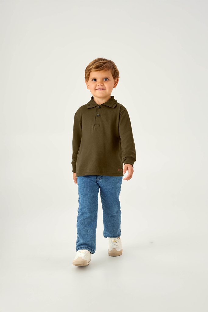 Polo Masculina Infantil Manga Longa Pulla Bulla – Estilo Clássico com Conforto