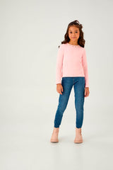 Blusa Feminina Infantil Pulla Bulla – Elegância com Detalhes de Pérolas