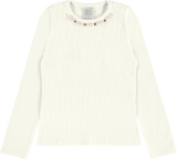 Blusa Feminina Infantil Pulla Bulla – Elegância com Detalhes de Pérolas