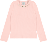 Blusa Feminina Infantil Pulla Bulla – Elegância com Detalhes de Pérolas