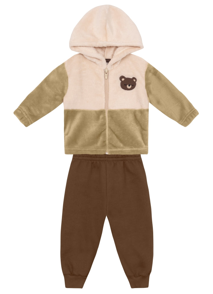 Conjunto Infantil com Capuz Macio e Confortável para Dias Frios
