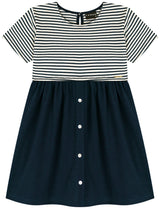 Vestido Feminino Infantil Needle Listrado Pique