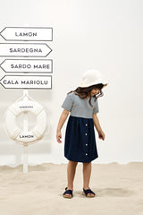 Vestido Feminino Infantil Needle Listrado Pique