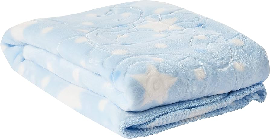 COBERTOR BABY SUPER SOFT EM RELEVO ESTAMPADO 80 cm x 1,10 m Azul