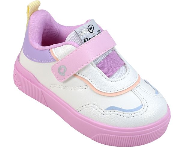 Tênis Infantil Branco Colorido Leve e Confortável para o Dia a Dia