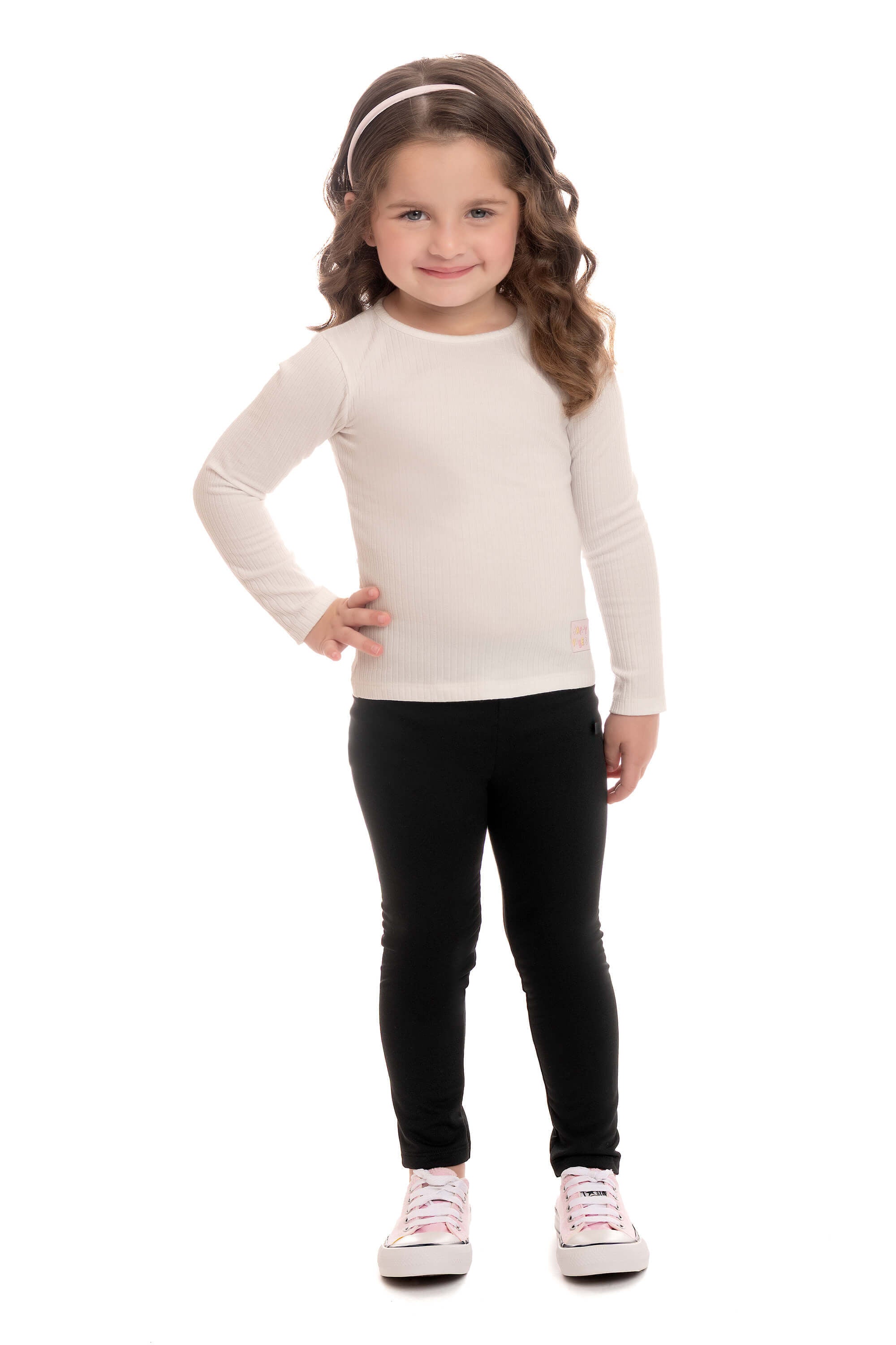 Blusa Infantil Feminina Ribana 6x3 Happy Vibes – Conforto e Estilo Moderno