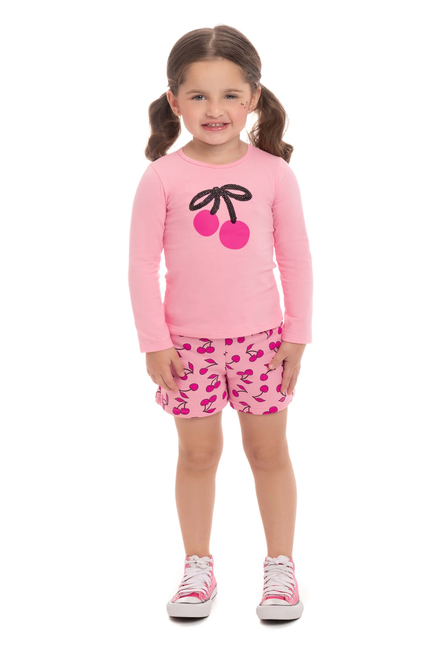 Blusa Infantil Feminina Cotton Cereja – Conforto e Delicadeza para o Dia a Dia