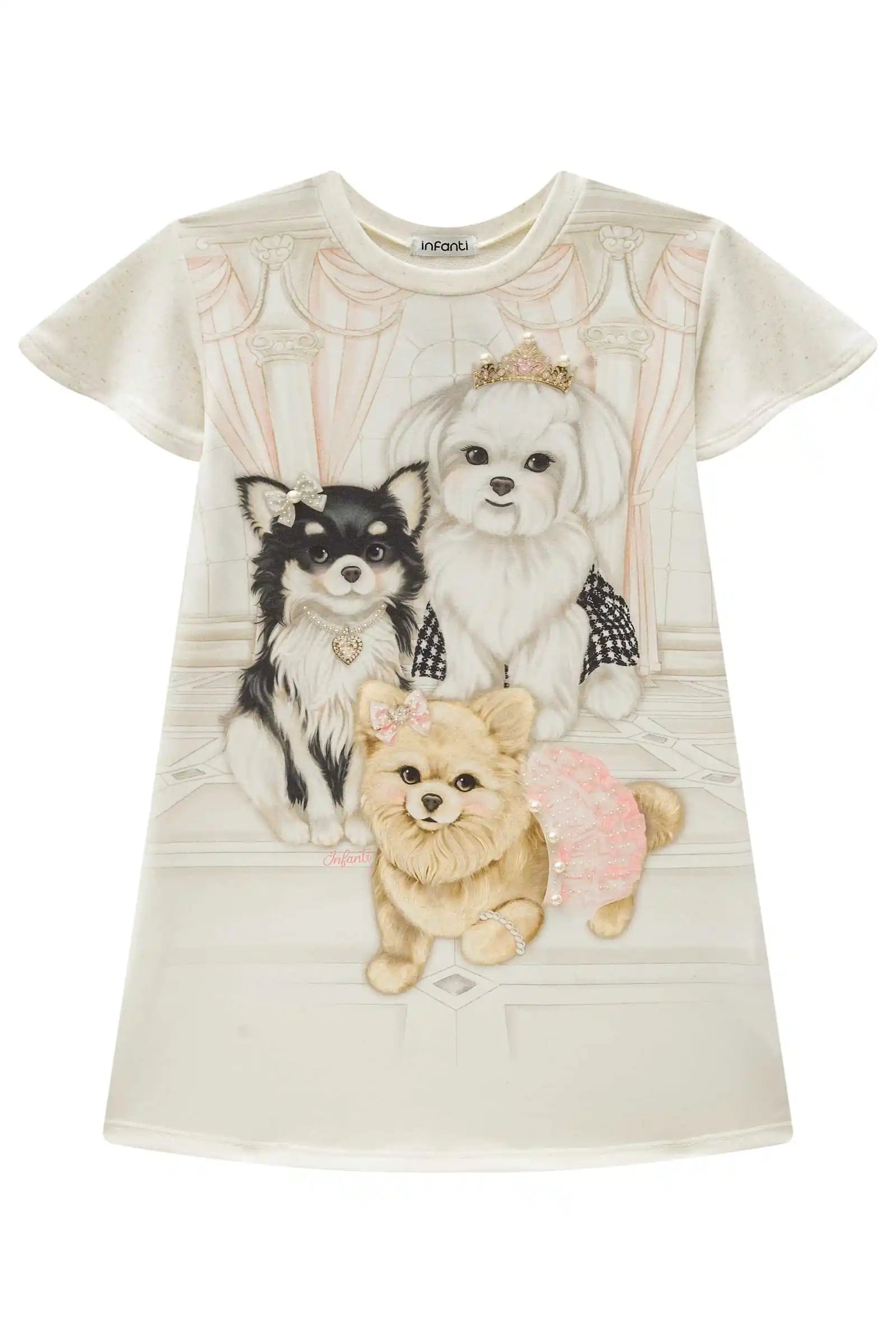 Vestido Feminino Infantil Cachorinha Princesa