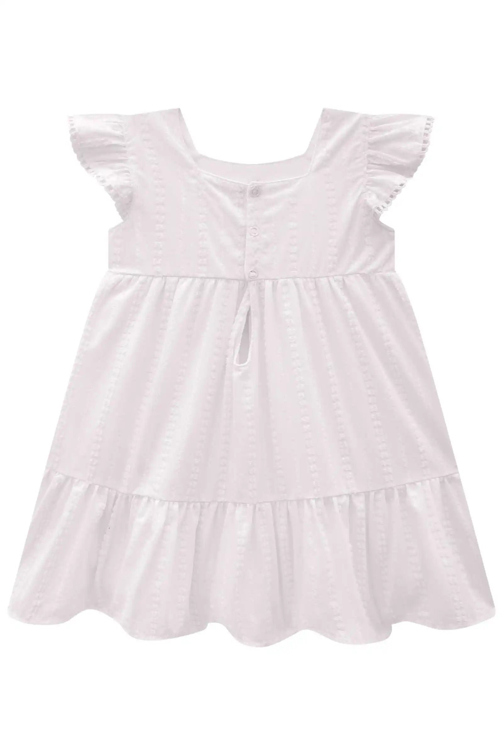 Vestido Feminino Infantil Tricoline Texturizado