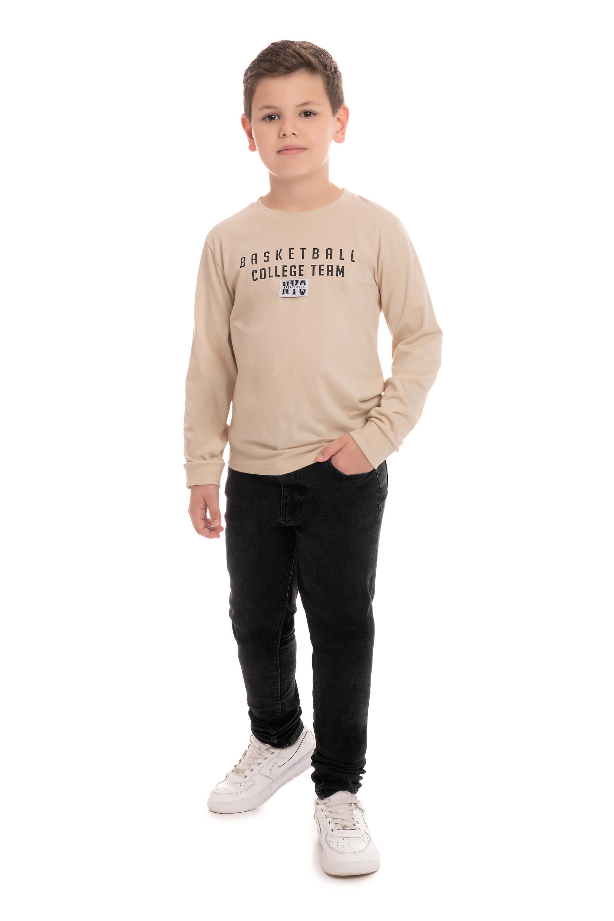 Camiseta Infantil Masculina Meia Malha Basketball