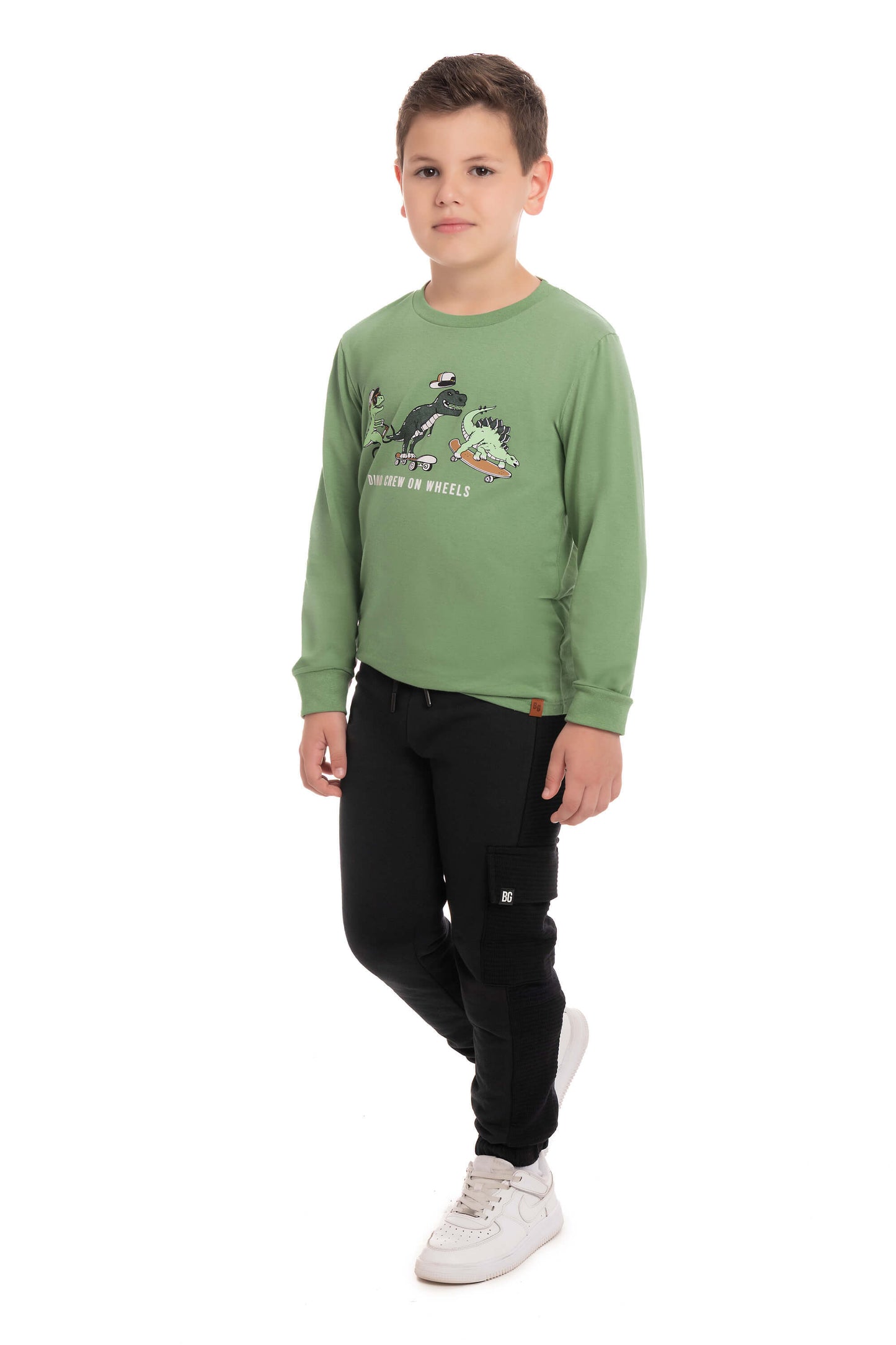 Camiseta Infantil Masculina Meia Malha Dinos