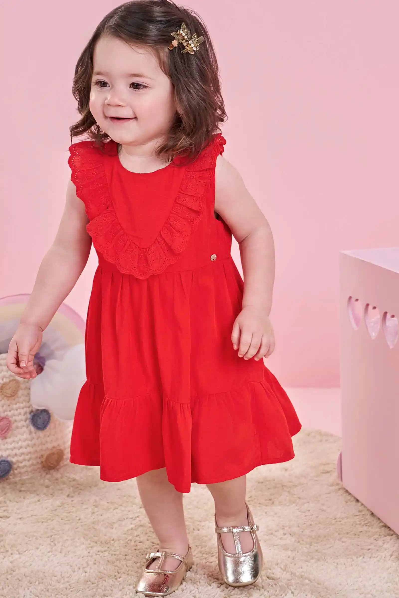 Vestido Feminino Infantil VIscose Nice Com Calcinha