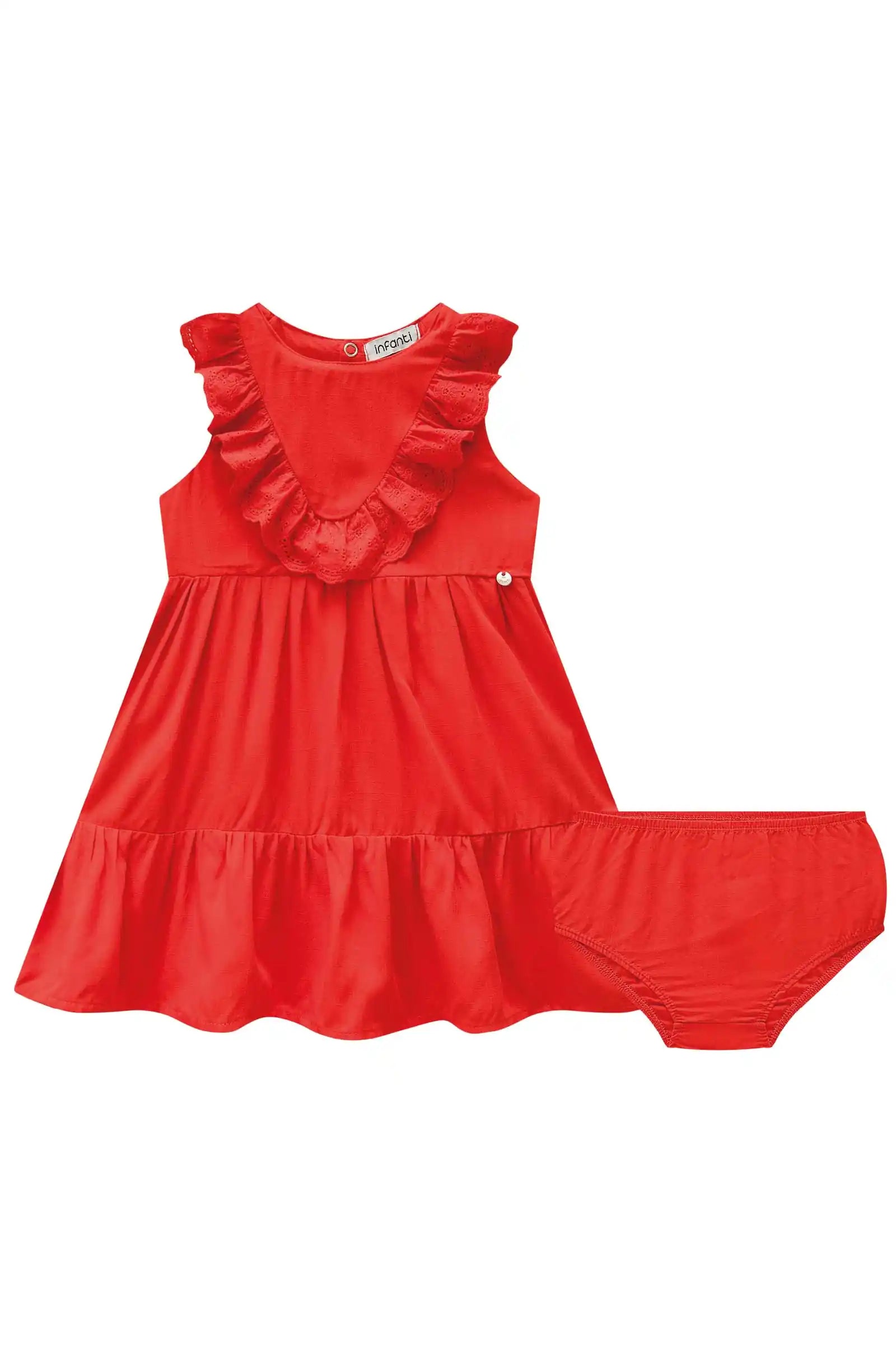 Vestido Feminino Infantil VIscose Nice Com Calcinha