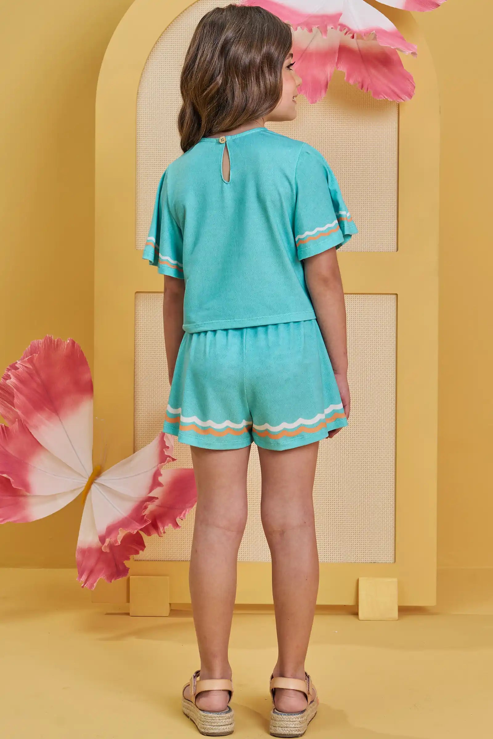 Conjunto Feminino Infantil Short e Blusa Ursinho