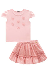 Conjunto Feminino Infantil Infanti Coração