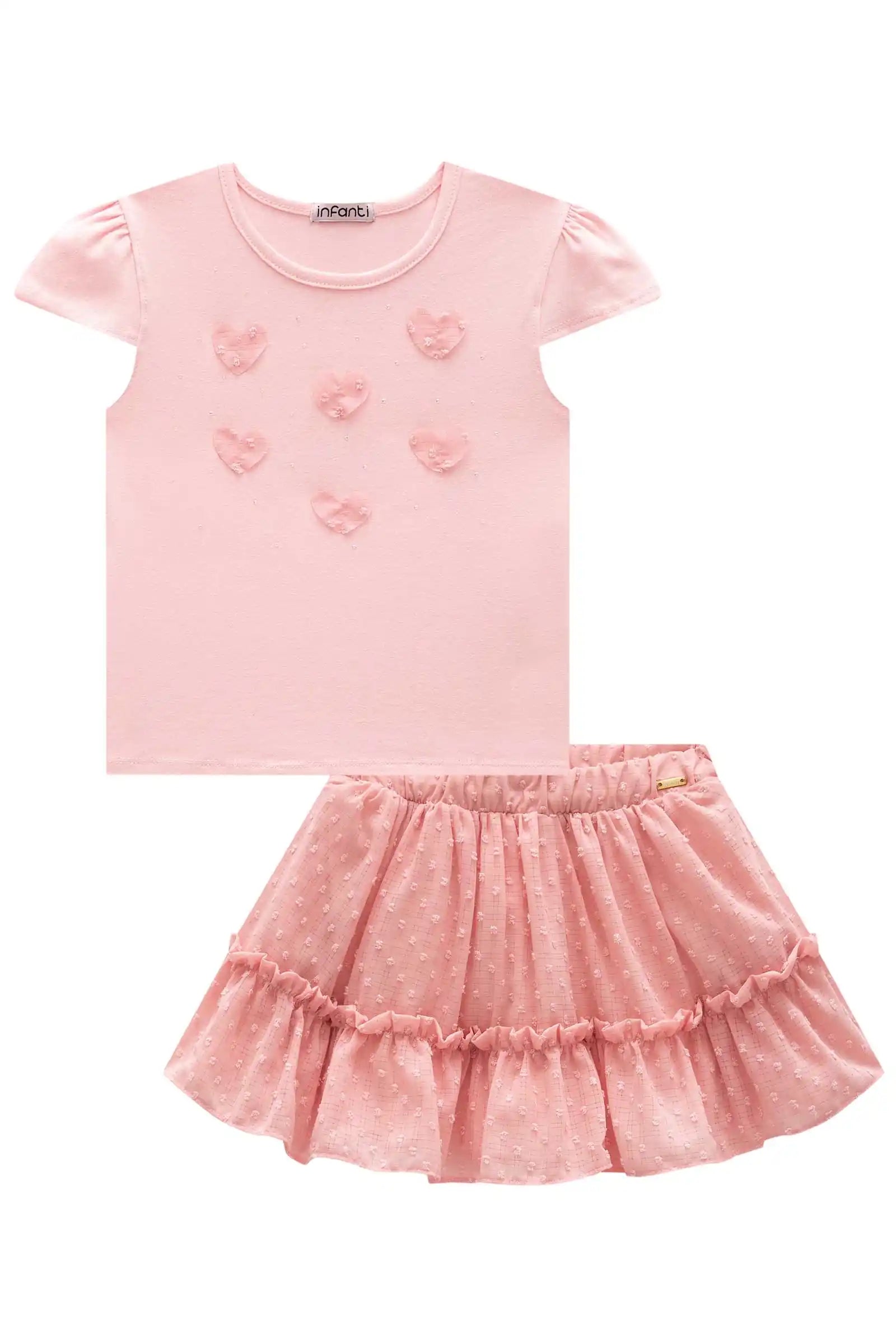 Conjunto Feminino Infantil Infanti Coração