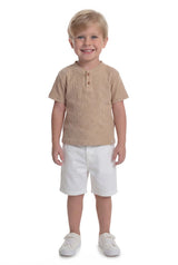 Camiseta Infantil Malha Mini Waffle – Conforto e Estilo Atemporal