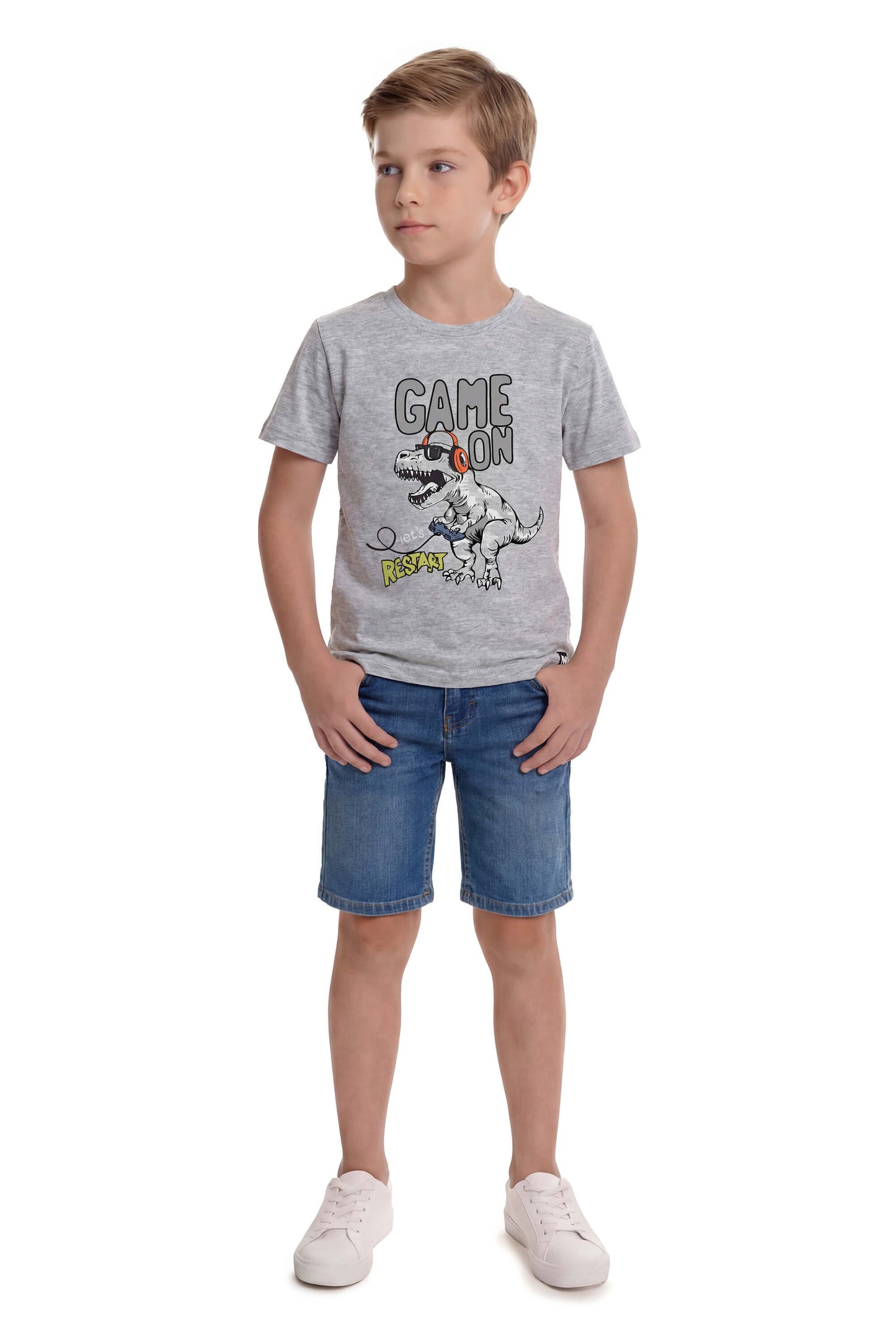 Camiseta Infantil Meia Malha Game – Estilo e Conforto para o Dia a Dia
