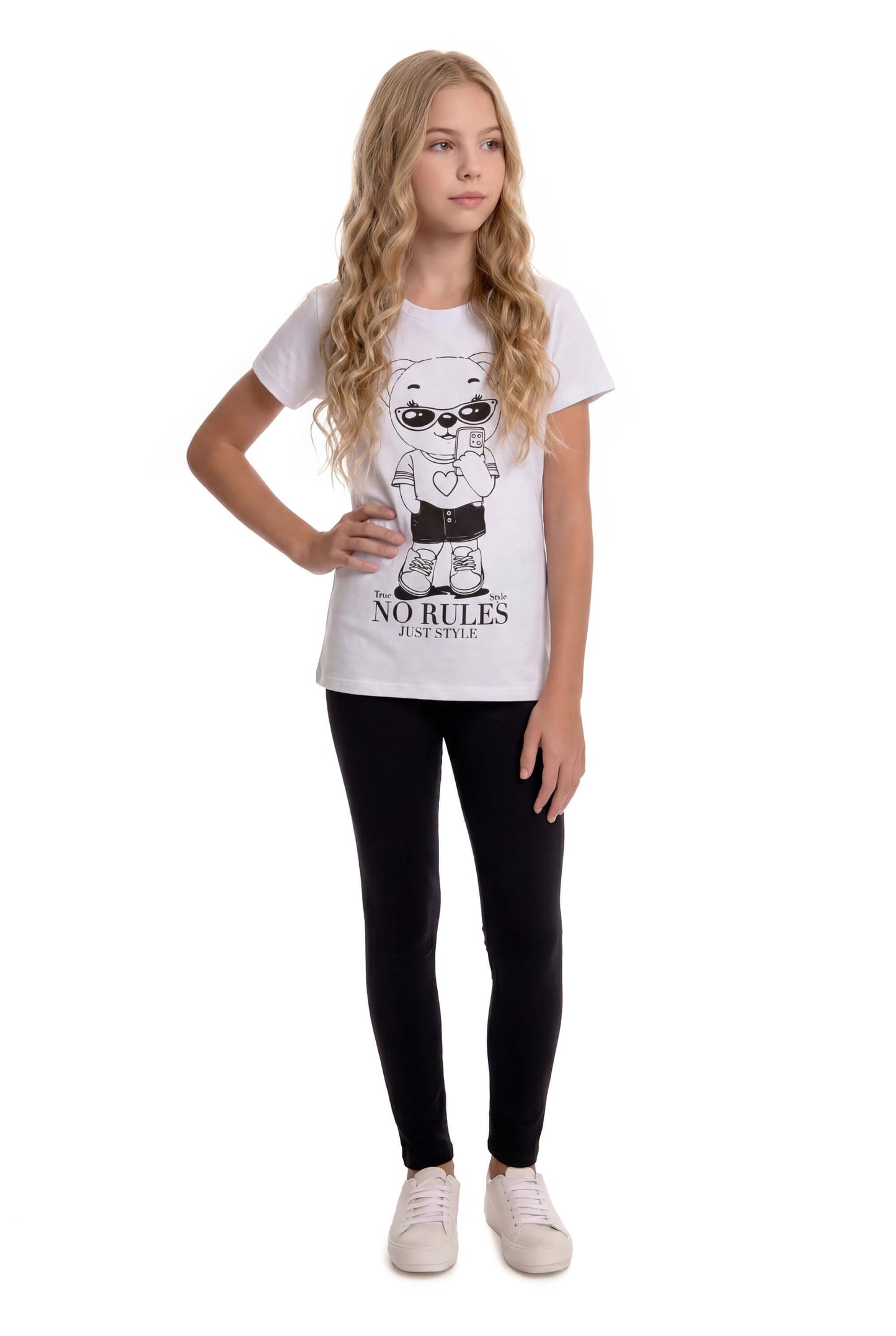T-Shirt Infantil de Meia Malha com Estampa de Urso Leve e Confortável