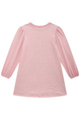 Vestido Infantil Feminino Manga Longa Infanti – Elegância e Charme em Rosa Seda