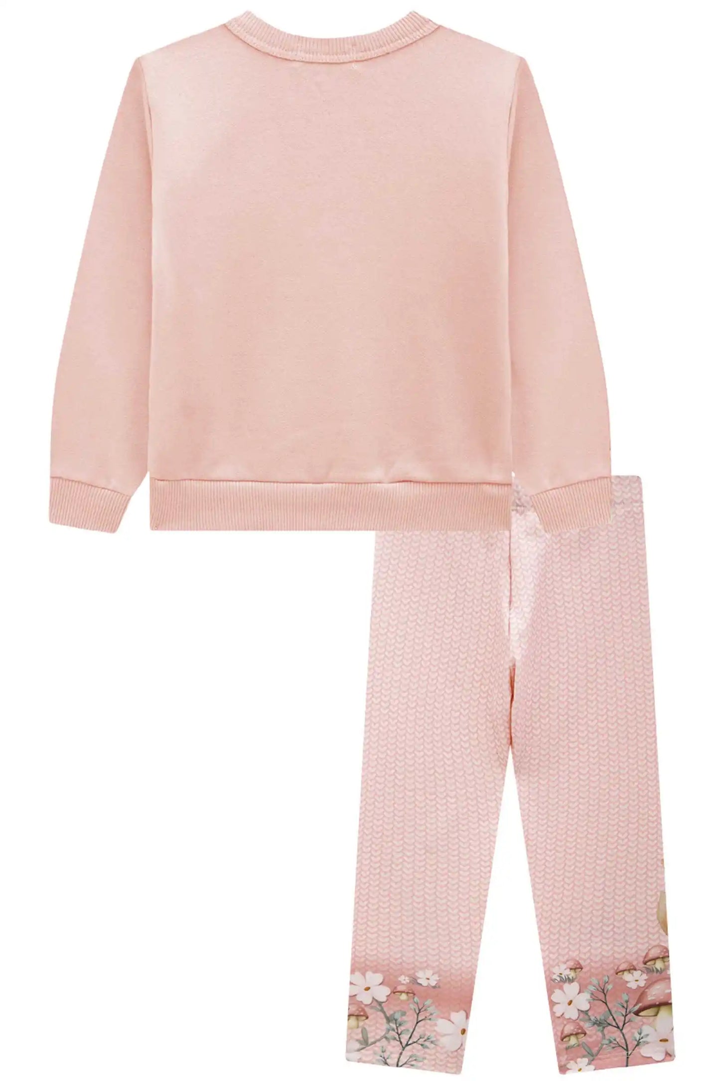 Conjunto Infantil Feminino Manga Longa e Legging Rosa Aloha – Encanto, Conforto e Diversão