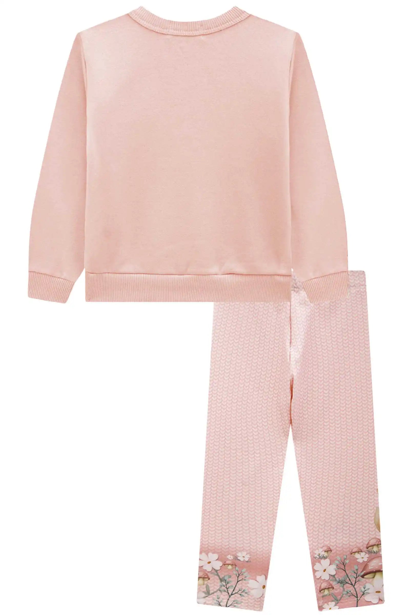 Conjunto Infantil Feminino Manga Longa e Legging Rosa Aloha – Encanto, Conforto e Diversão