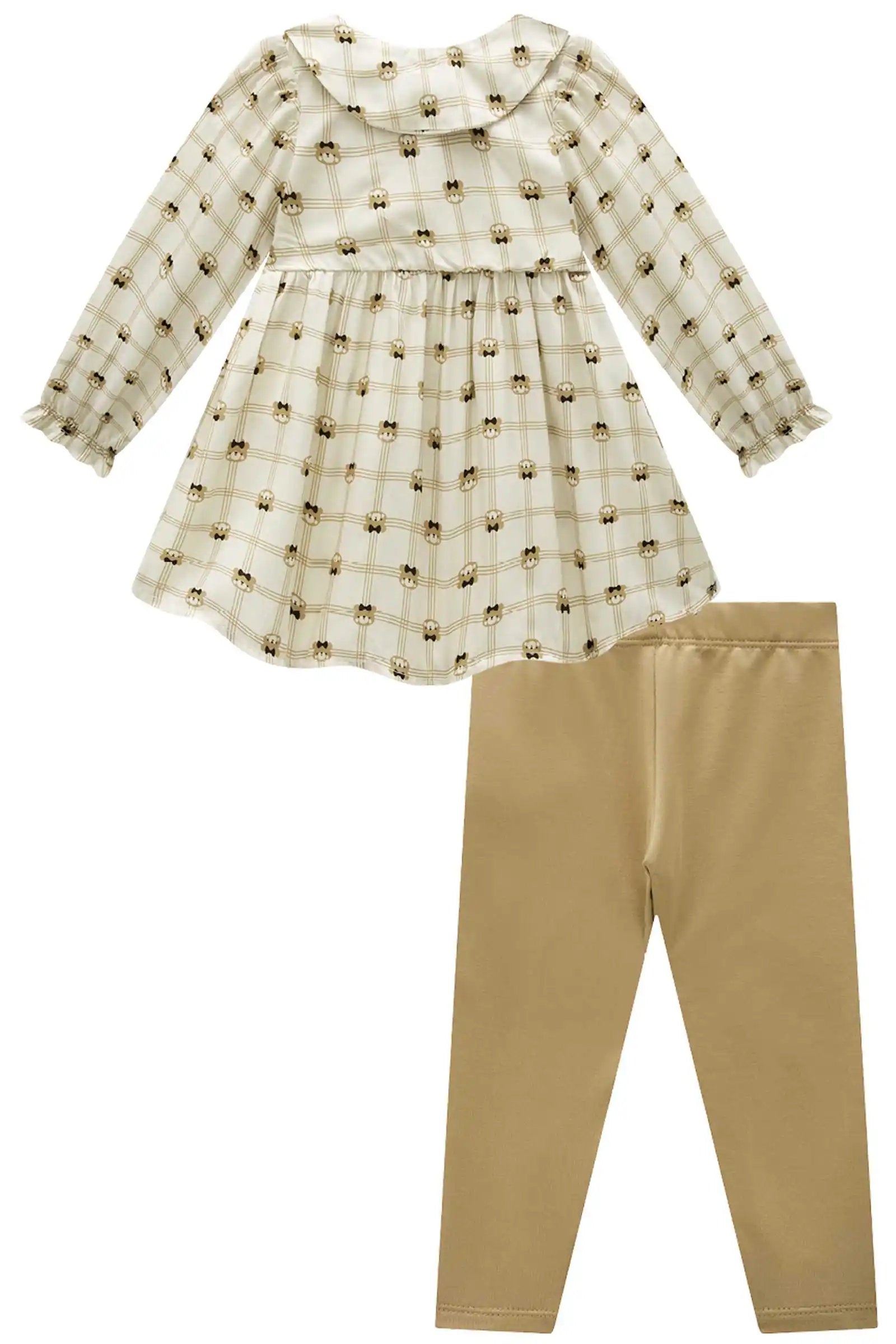 Conjunto Infantil com Vestido e Calça Legging Confortável