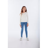 Blusa Feminina Infantil Manga longa Canelada  Brilho Strass