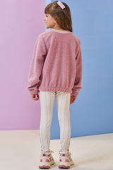 Conjunto Infantil Feminino Blusão ML e Legging Lilás Lilás Escuro