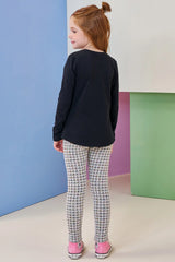 Conjunto Infantil Feminino Manga Longa e Legging Infanti – Estilo Moderno em Preto