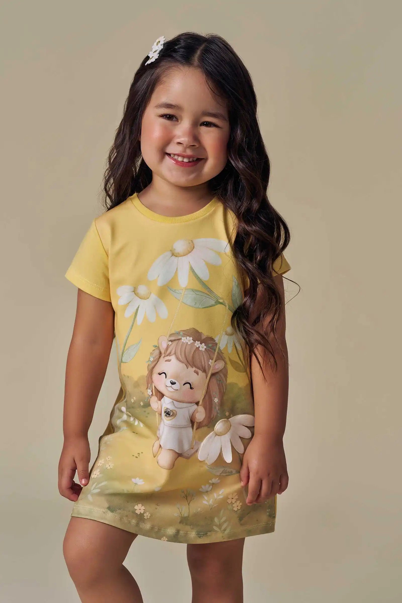Vestido Infantil em Meia Malha Verde Hunder – Delicadeza e Conforto