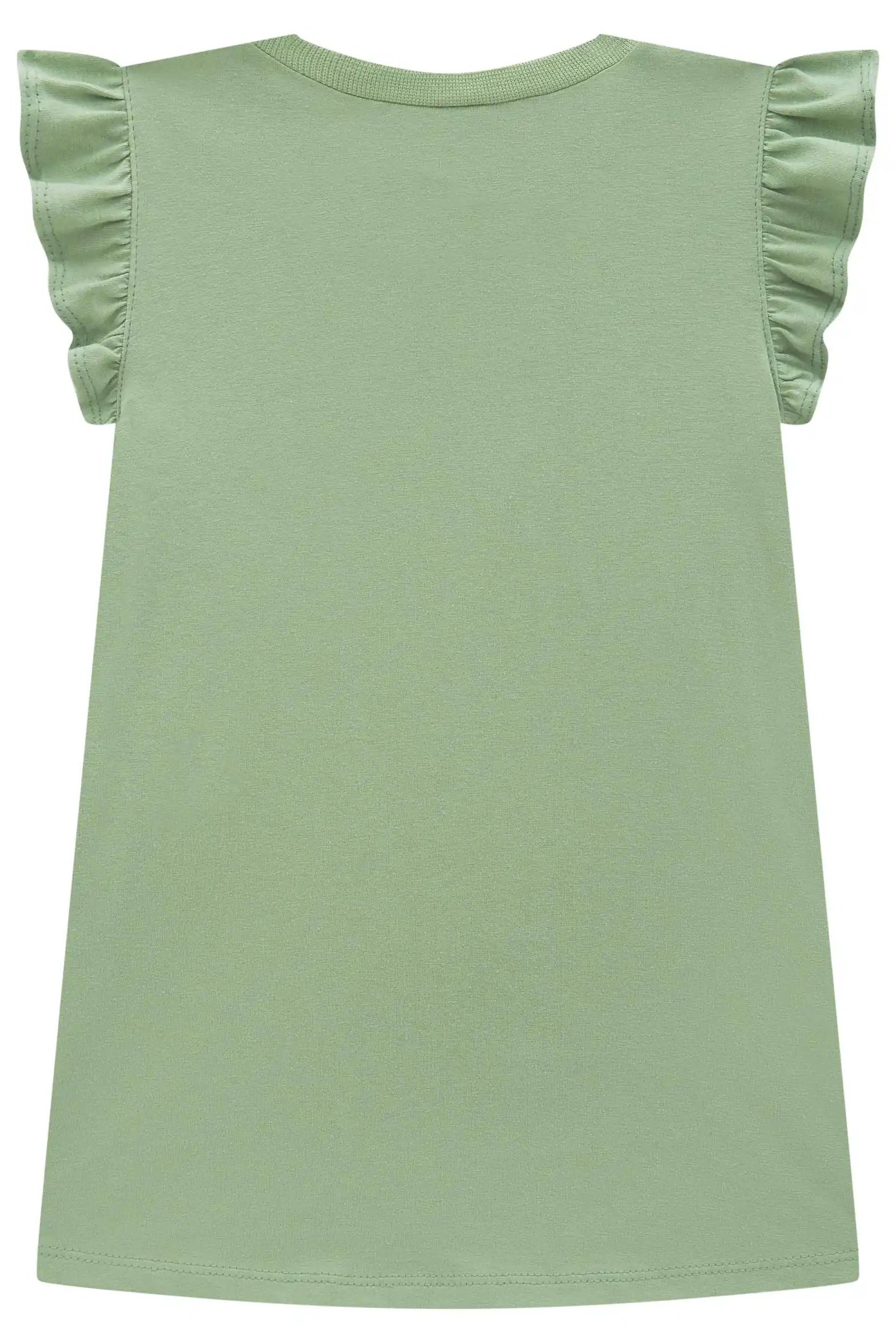 Vestido Infantil em Meia Malha Verde – Delicadeza e Conforto