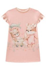 Vestido Infantil em Malha Power Rosa – Estilo Aloha e Conforto