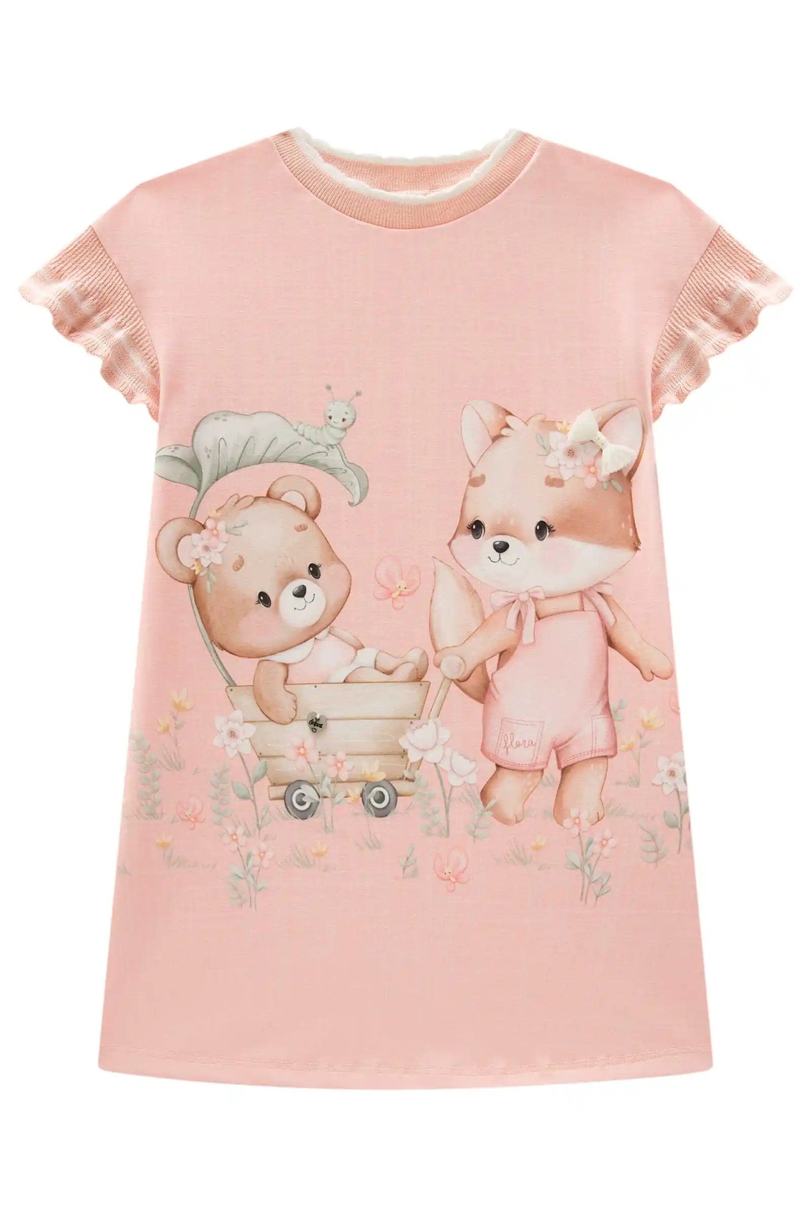 Vestido Infantil em Malha Power Rosa – Estilo Aloha e Conforto