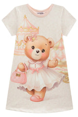 Vestido Infantil em Molecotton Bege Claro – Conforto e Encanto