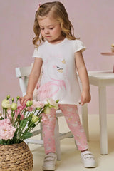 Bata Infantil Manga Curta e Legging Rosa Claro – Charme e Conforto