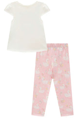 Bata Infantil Manga Curta e Legging Rosa Claro – Charme e Conforto