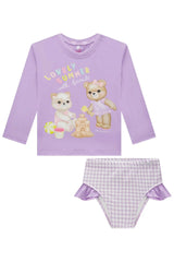Blusa Infantil Manga Longa e Calcinha Lilás UV + 50 – Proteção e Conforto