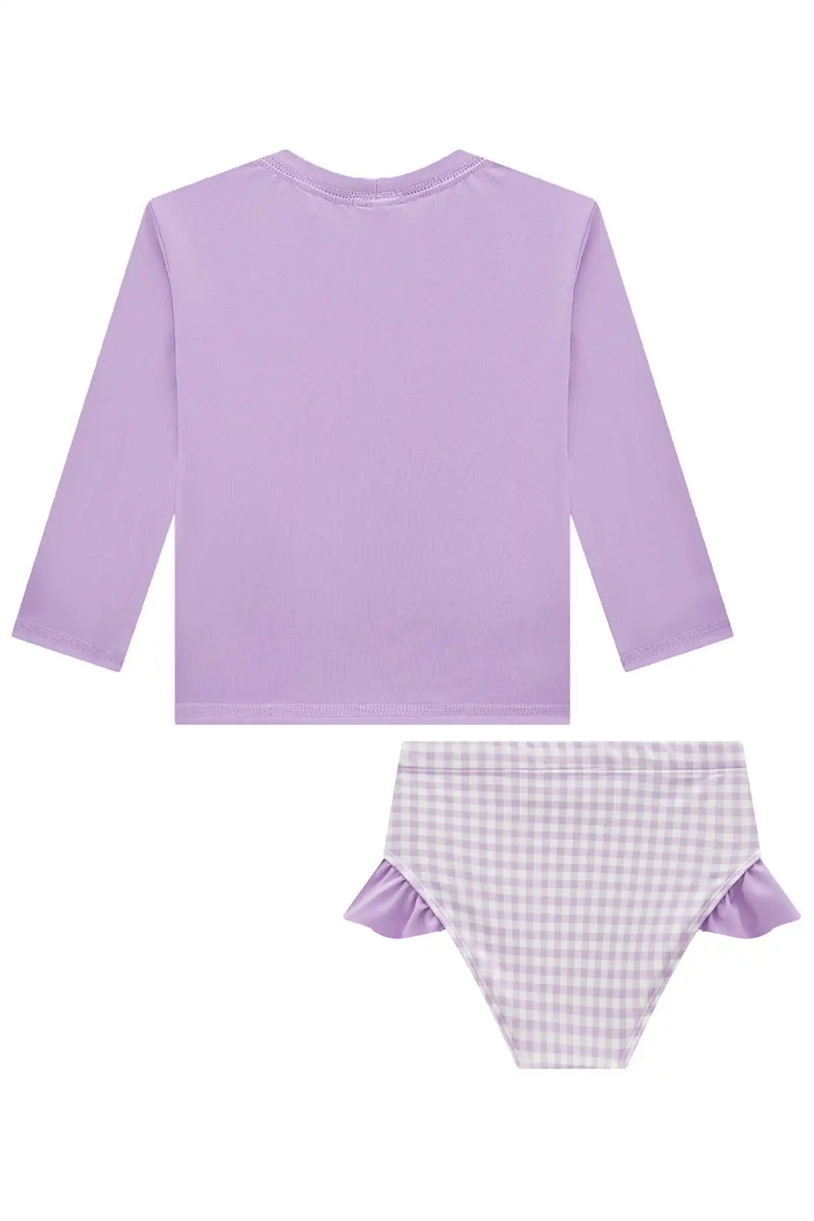 Blusa Infantil Manga Longa e Calcinha Lilás UV + 50 – Proteção e Conforto
