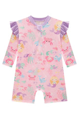 Macacão Infantil em Malha UV + 50 Dry Rosa – Proteção e Conforto